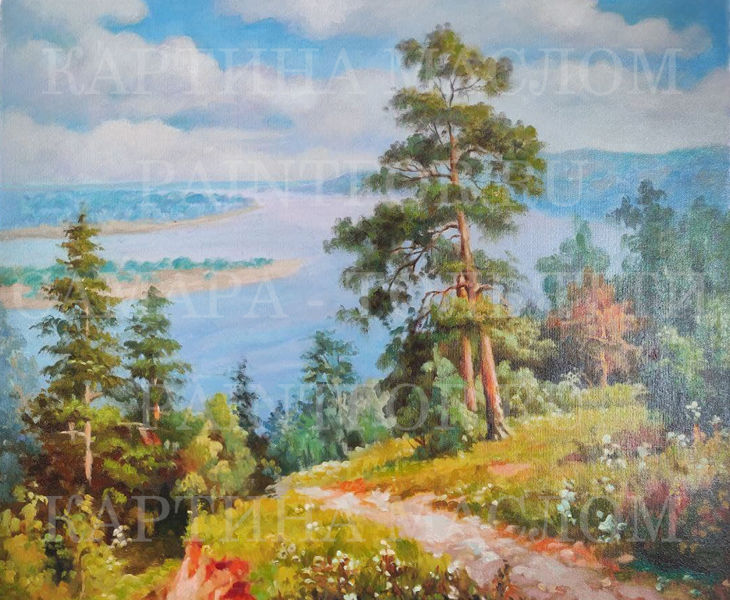 Картина маслом Волжский пейзаж 50х60